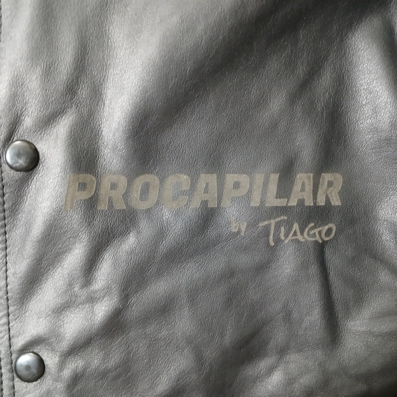 Black Leather Bomber Jacket - Picture 3 of 16